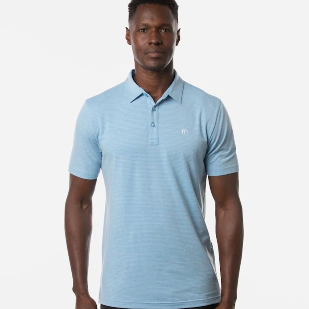 NWT Travis Mathew HEATER golf polo shirt light blue travismathew  BRAND NEW